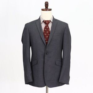 Kenneth Cole 40R Gray Solid 2-Button Sport Coat Blazer Jacket V471